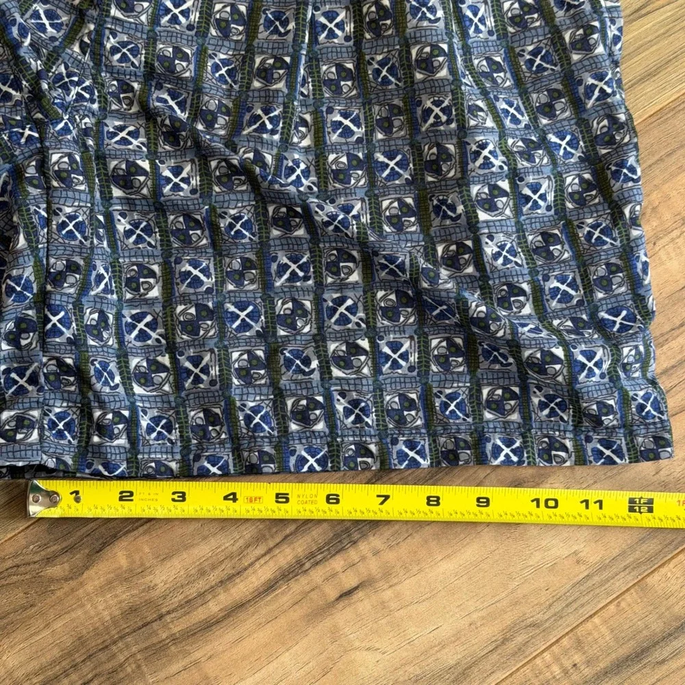 Vintage Columbia Mens M Blue Geometric Print Nylon Hiking Swim Shorts Suit